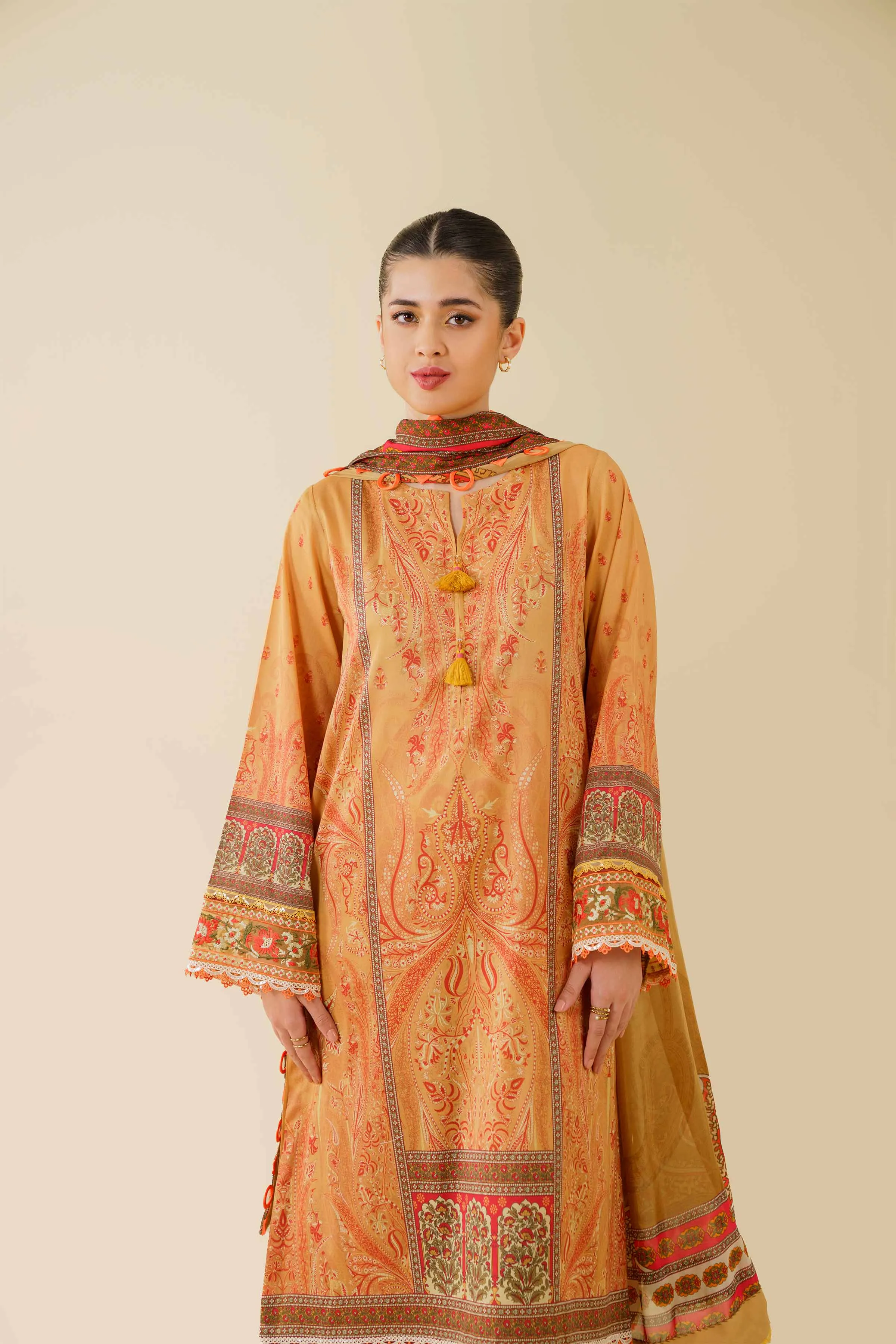 3 Piece - Digital Printed Embroidered Suit - 42501481