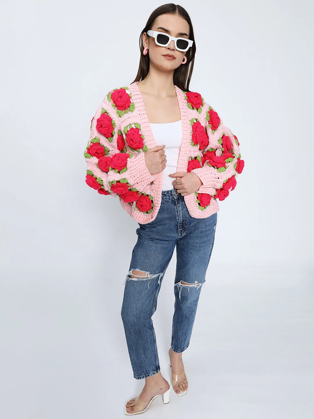 Baby Señorita Rose Bouquet Cardigan