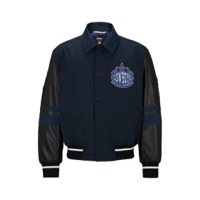 BOSS x NFL water-repellent bomber jacket with collaborative branding