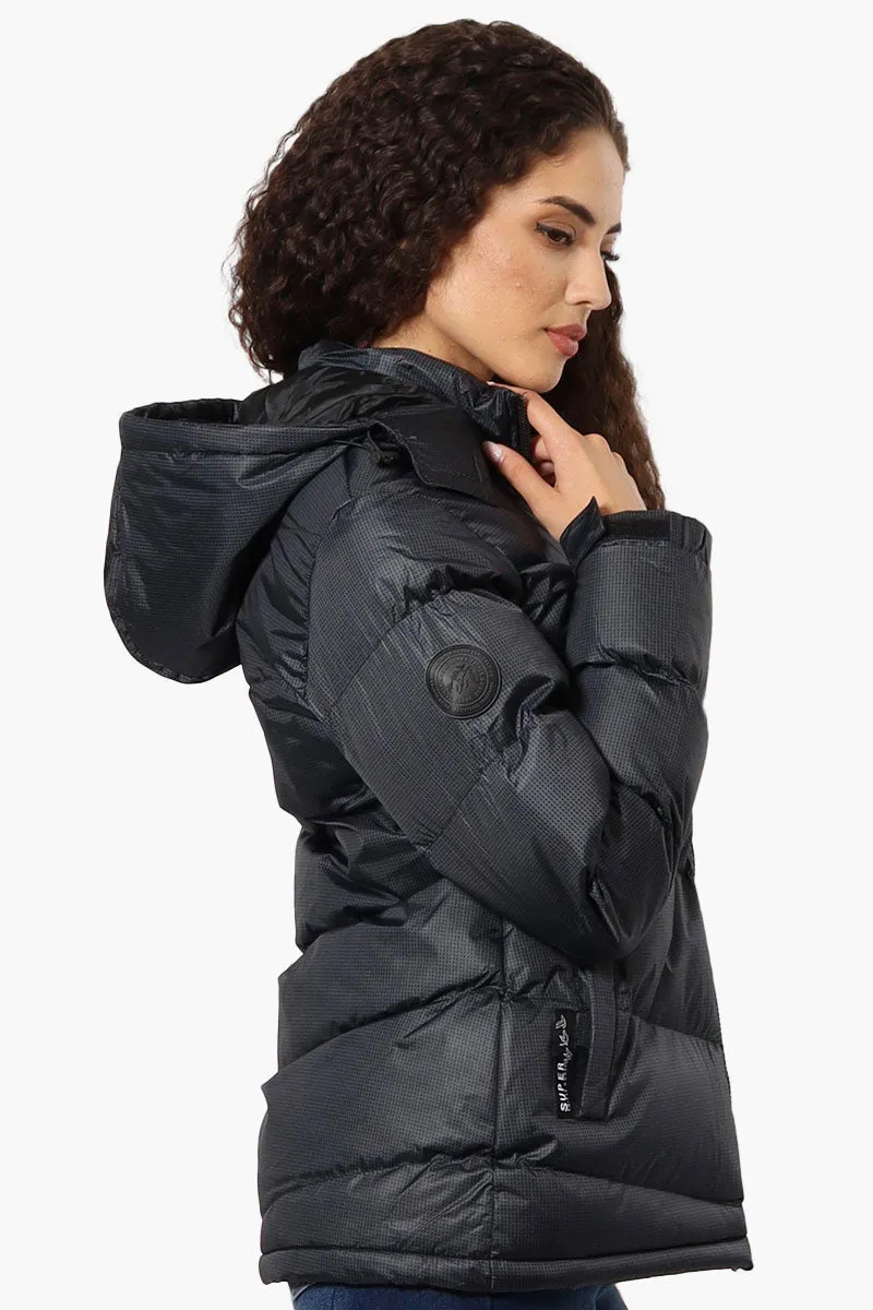 Canada Weather Gear Grid Pattern Bomber Jacket - Black