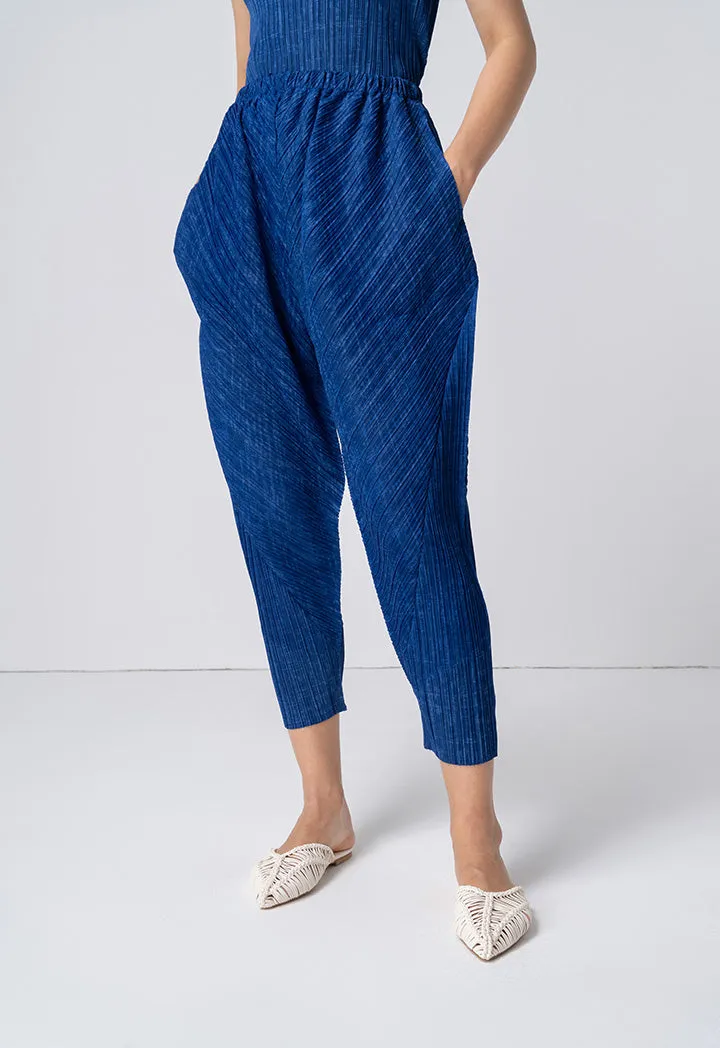 Choice Pleated Casual Printed Trouser Indigo