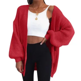 Chunky Oversized Bell Sleeve Cable Knit Cardigan Knitwear