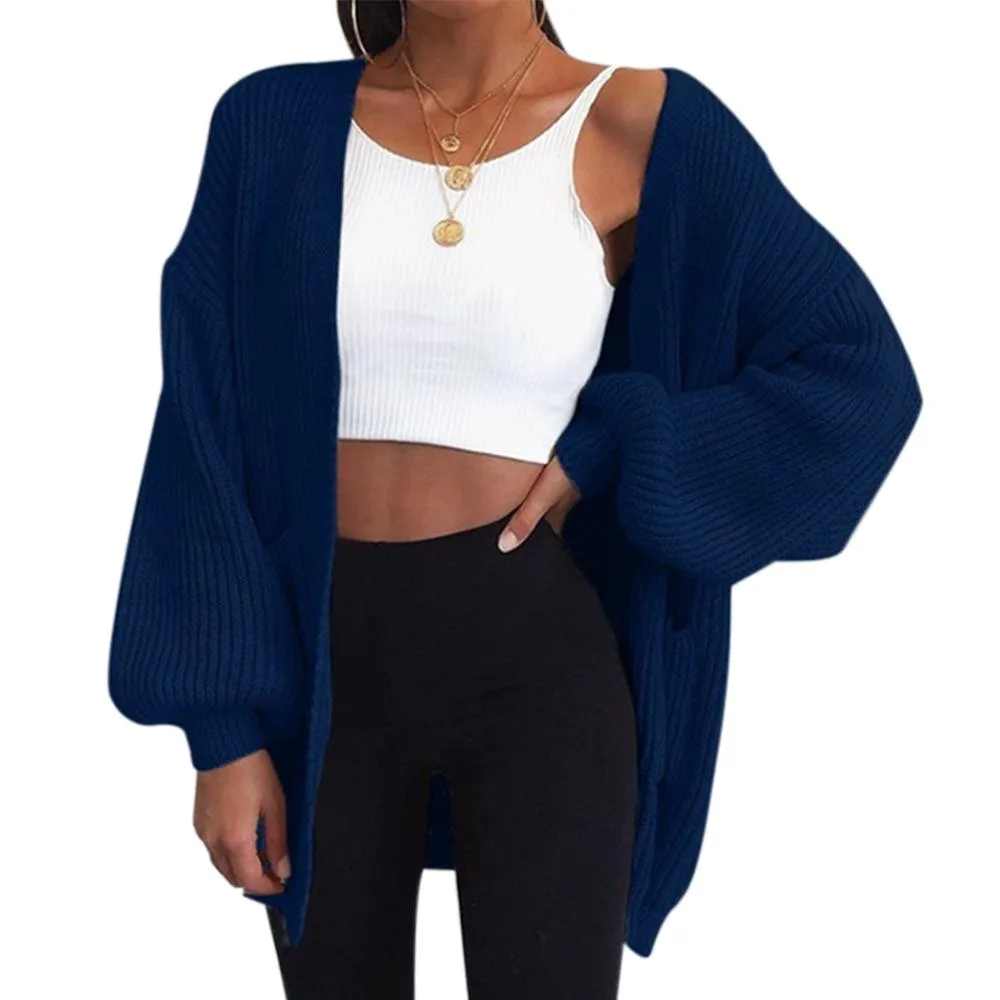 Chunky Oversized Bell Sleeve Cable Knit Cardigan Knitwear