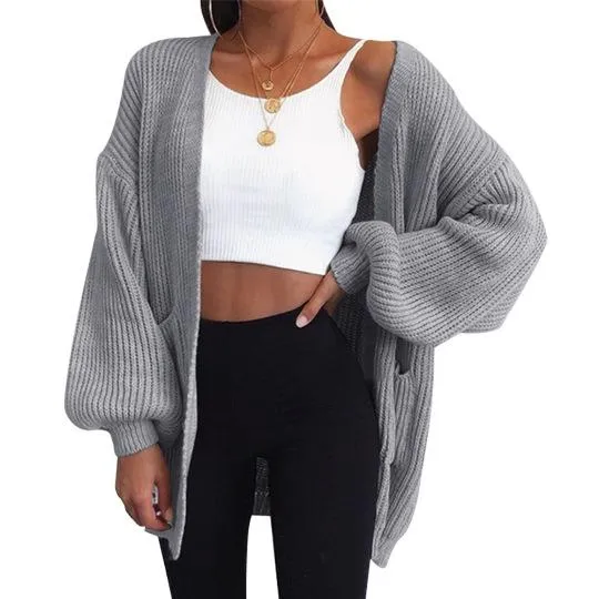 Chunky Oversized Bell Sleeve Cable Knit Cardigan Knitwear