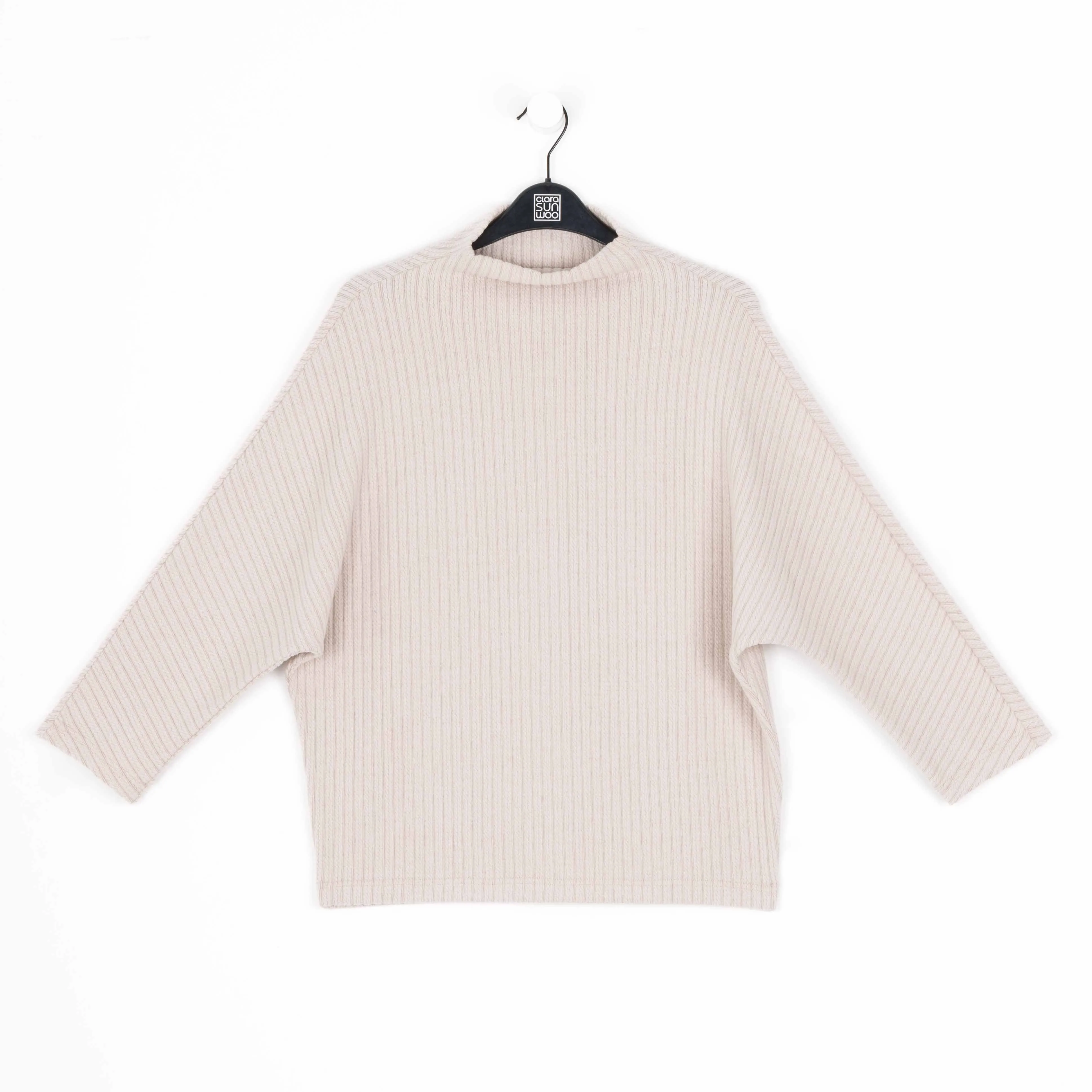 Chunky Ribbed - Funnel Neck Modern Sweater Top - Sand - Final Sale!