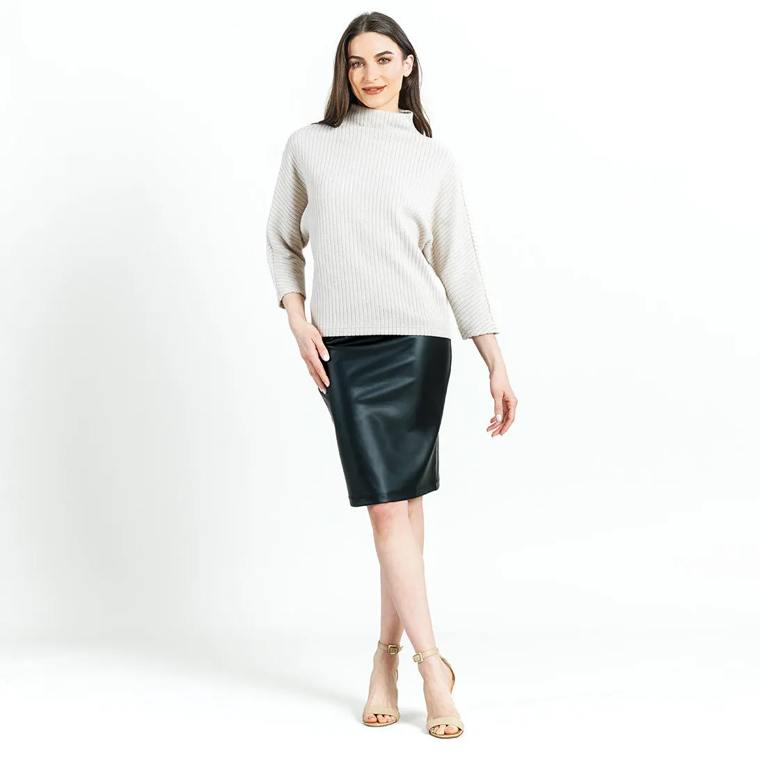 Chunky Ribbed - Funnel Neck Modern Sweater Top - Sand - Final Sale!