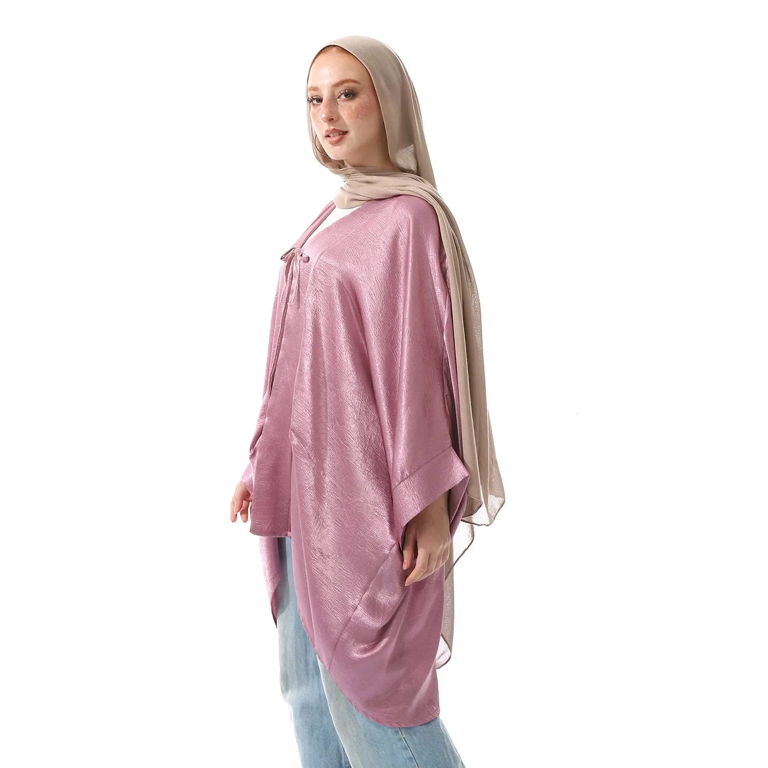 Dusty Rose Long Sleeves Plain Cardigan