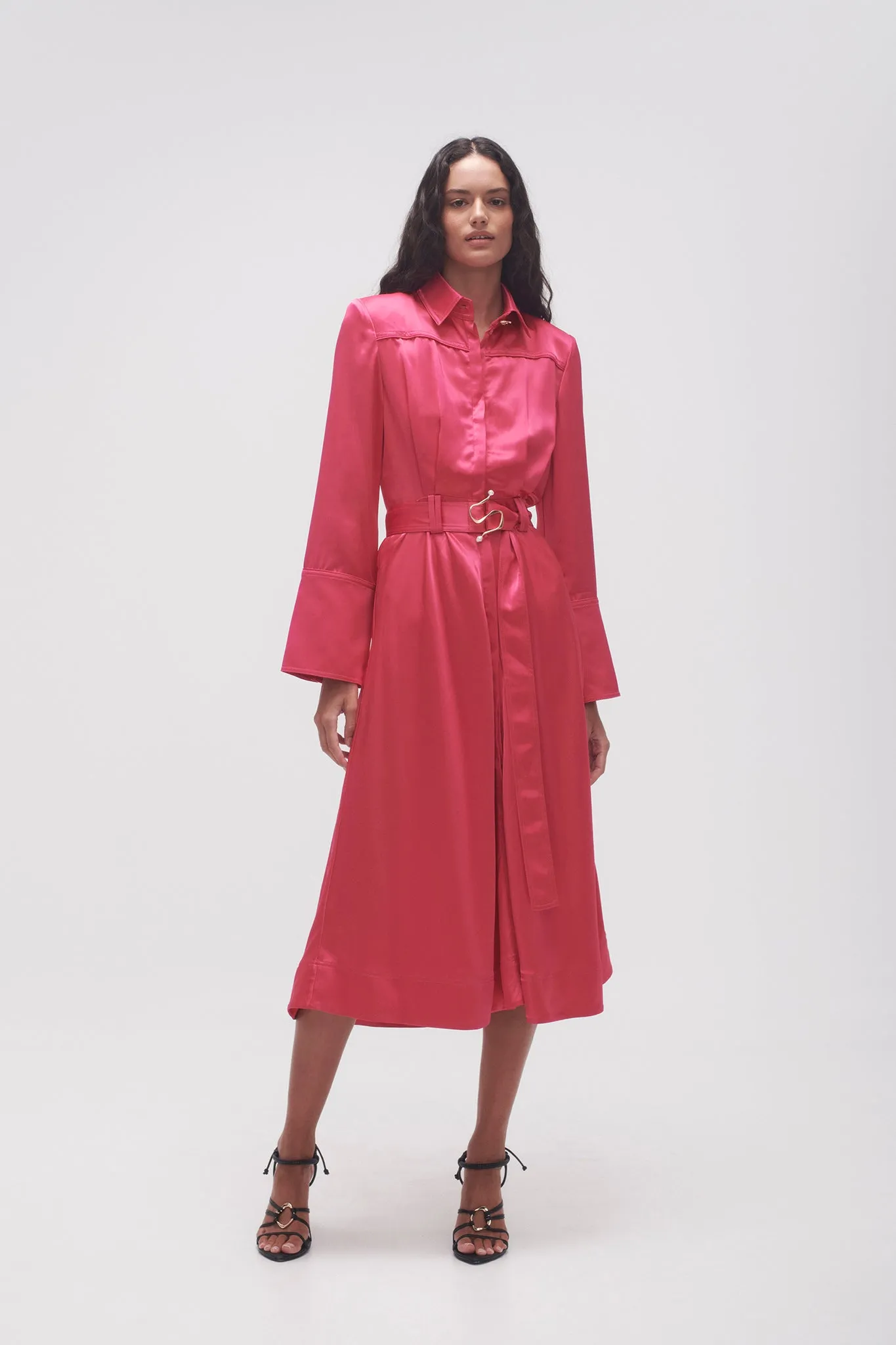 Echo Belted Midi Shirt Dress