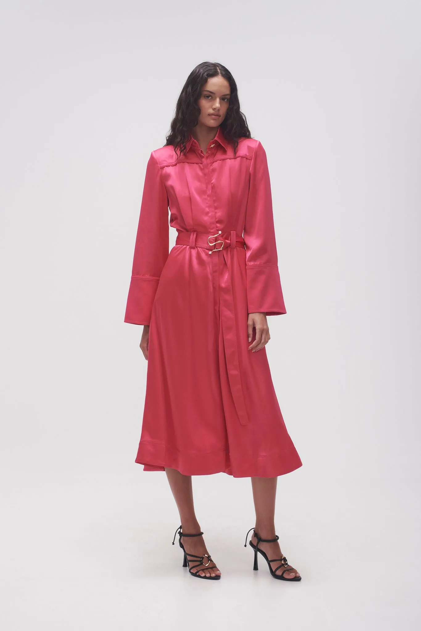 Echo Belted Midi Shirt Dress