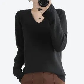 Elegant V-Neck Long Sleeve Sweaters