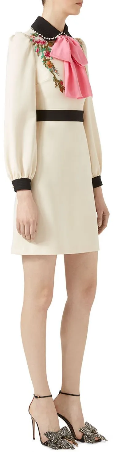 Embroidered Jersey Shirt-Dress, Multi