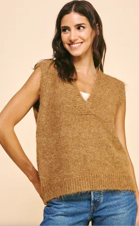 Fuzzy V Neck Vest