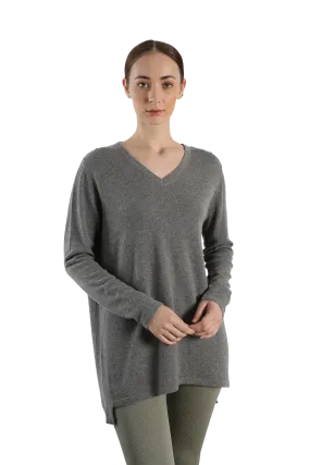 Grey V-neck Cashmere sweater