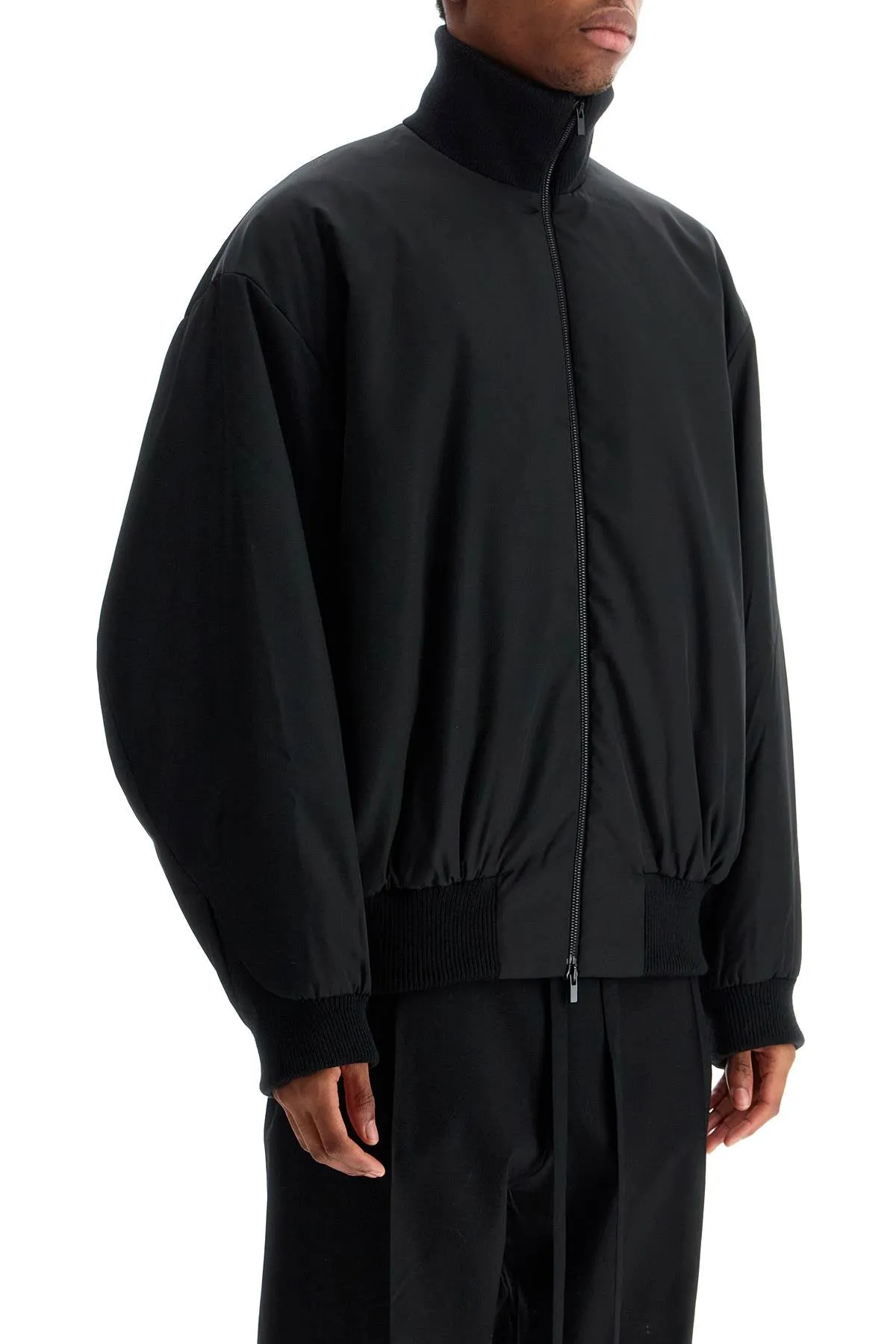 High-Collar Nylon Bomber