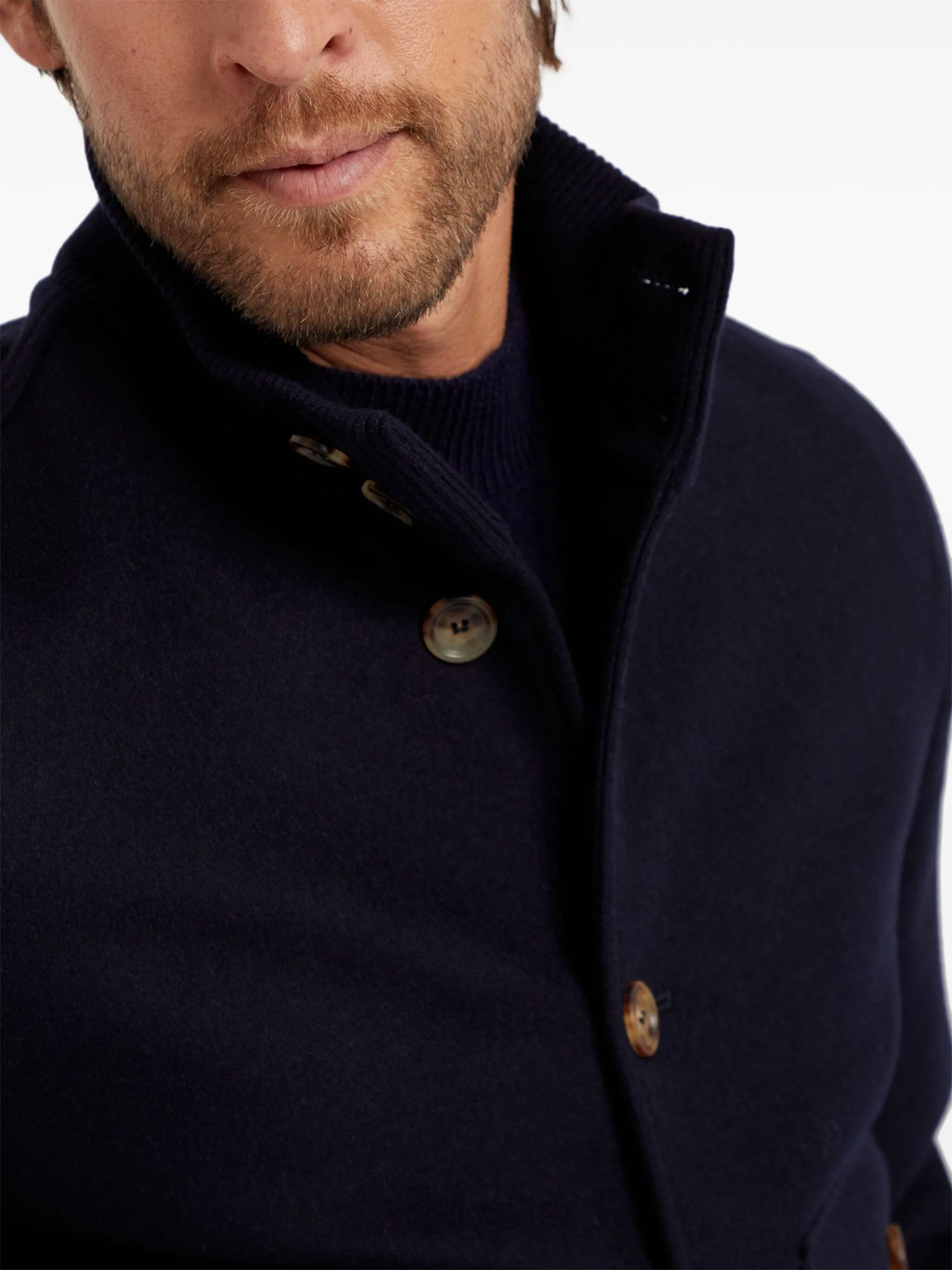 High-Neck Wool Jacket