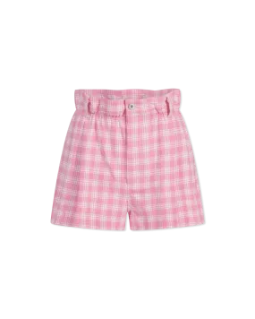 High Waisted Checkered Mini Shorts