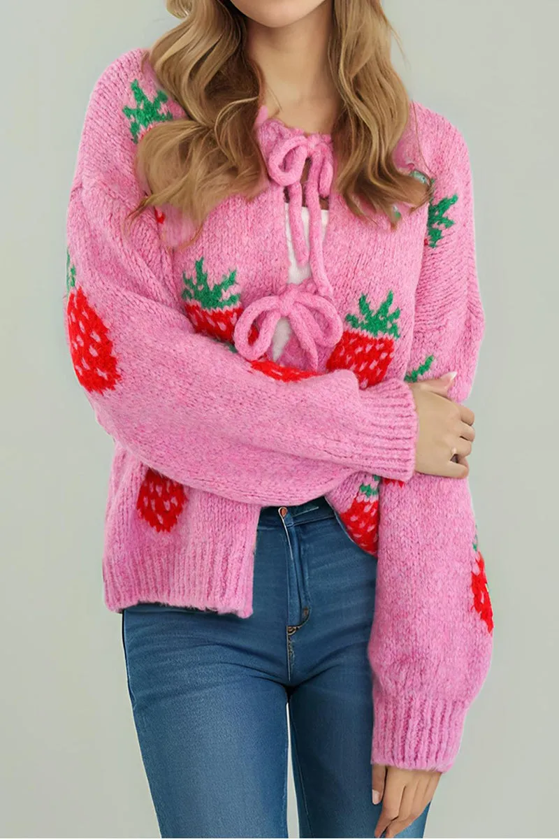 HWS1376 Berry Bliss Knit Sweater