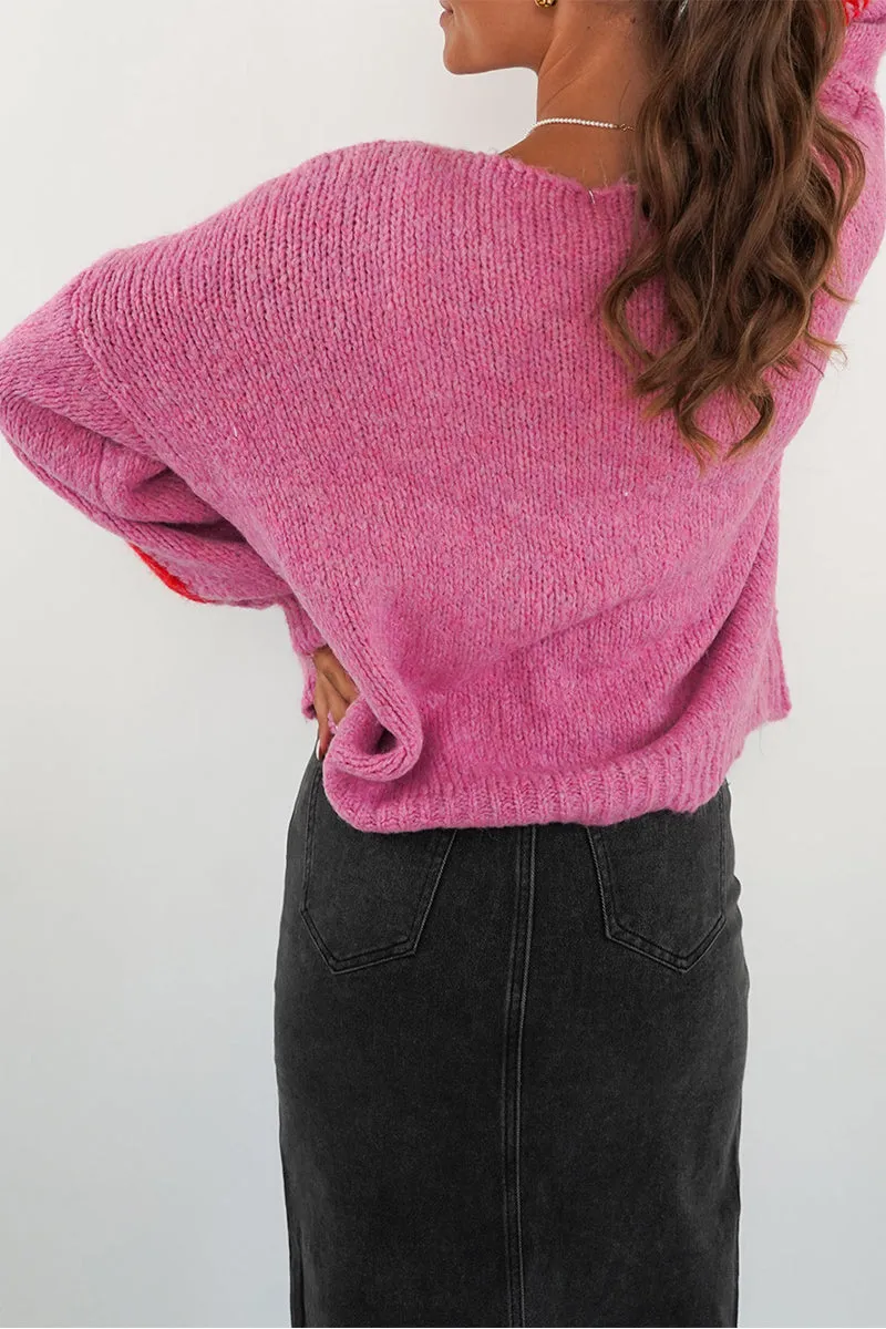 HWS1376 Berry Bliss Knit Sweater