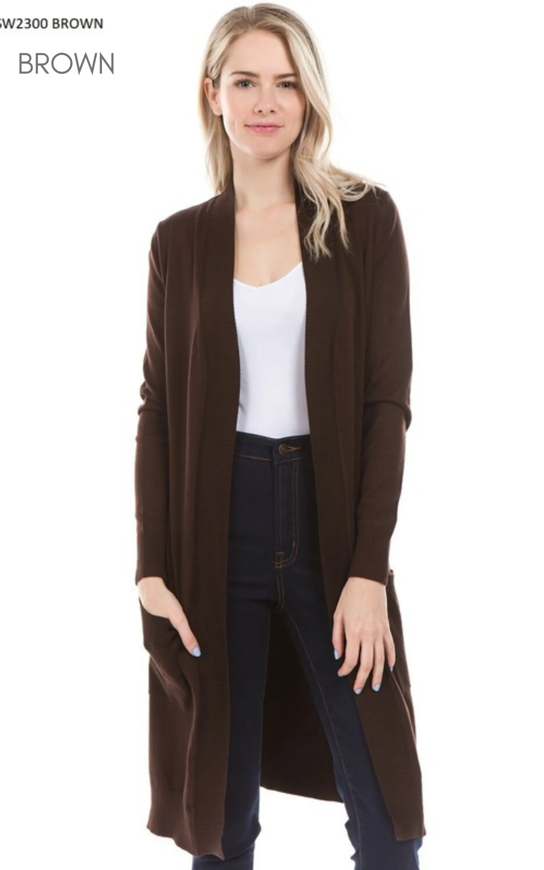 Long Boyfriend Cardigan- Cielo