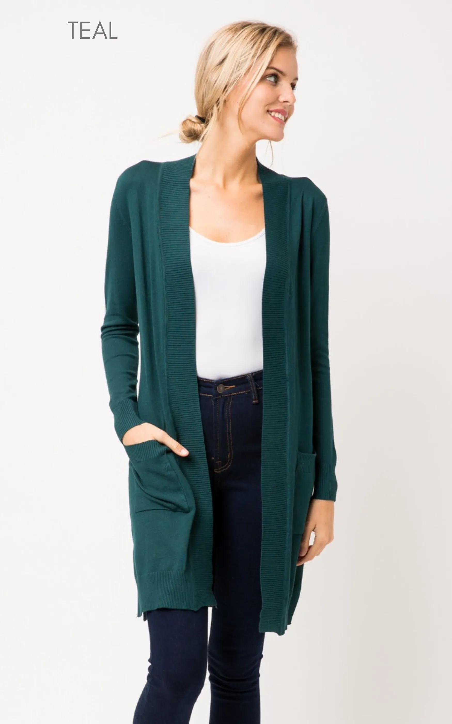 Long Boyfriend Cardigan- Cielo