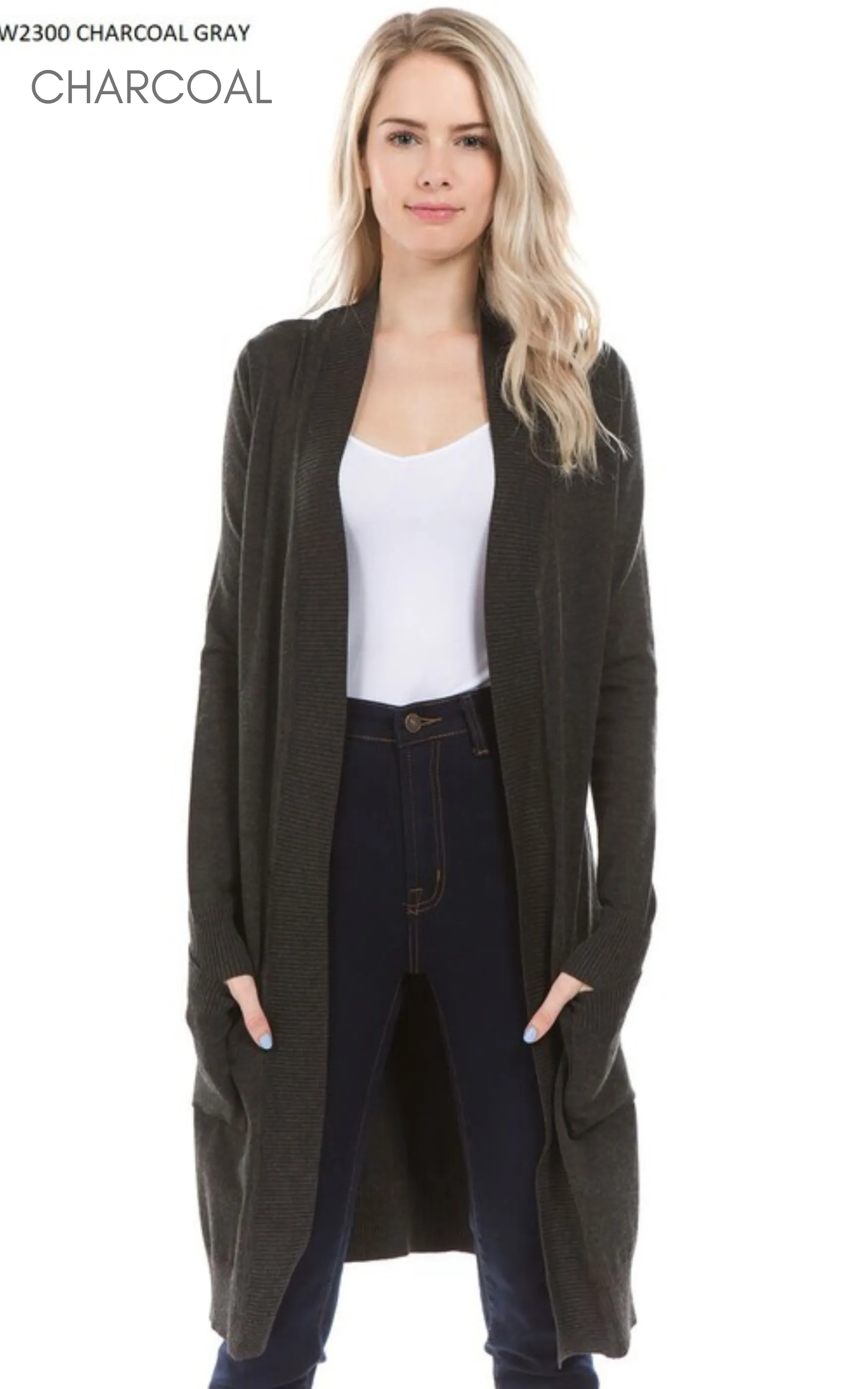 Long Boyfriend Cardigan- Cielo