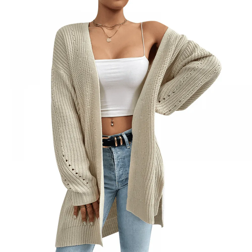 Long Sleeve Oversized Cable Knit Sweater Cardigan Fall Open Front Chunky Knit Outwear Coat