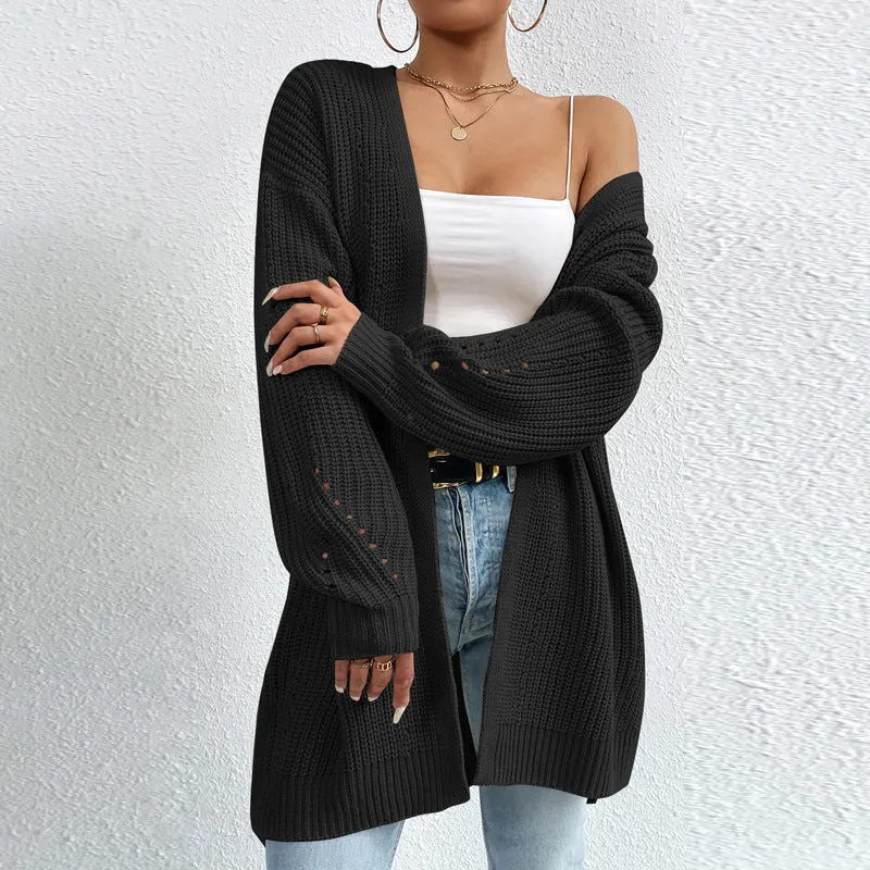 Long Sleeve Oversized Cable Knit Sweater Cardigan Fall Open Front Chunky Knit Outwear Coat