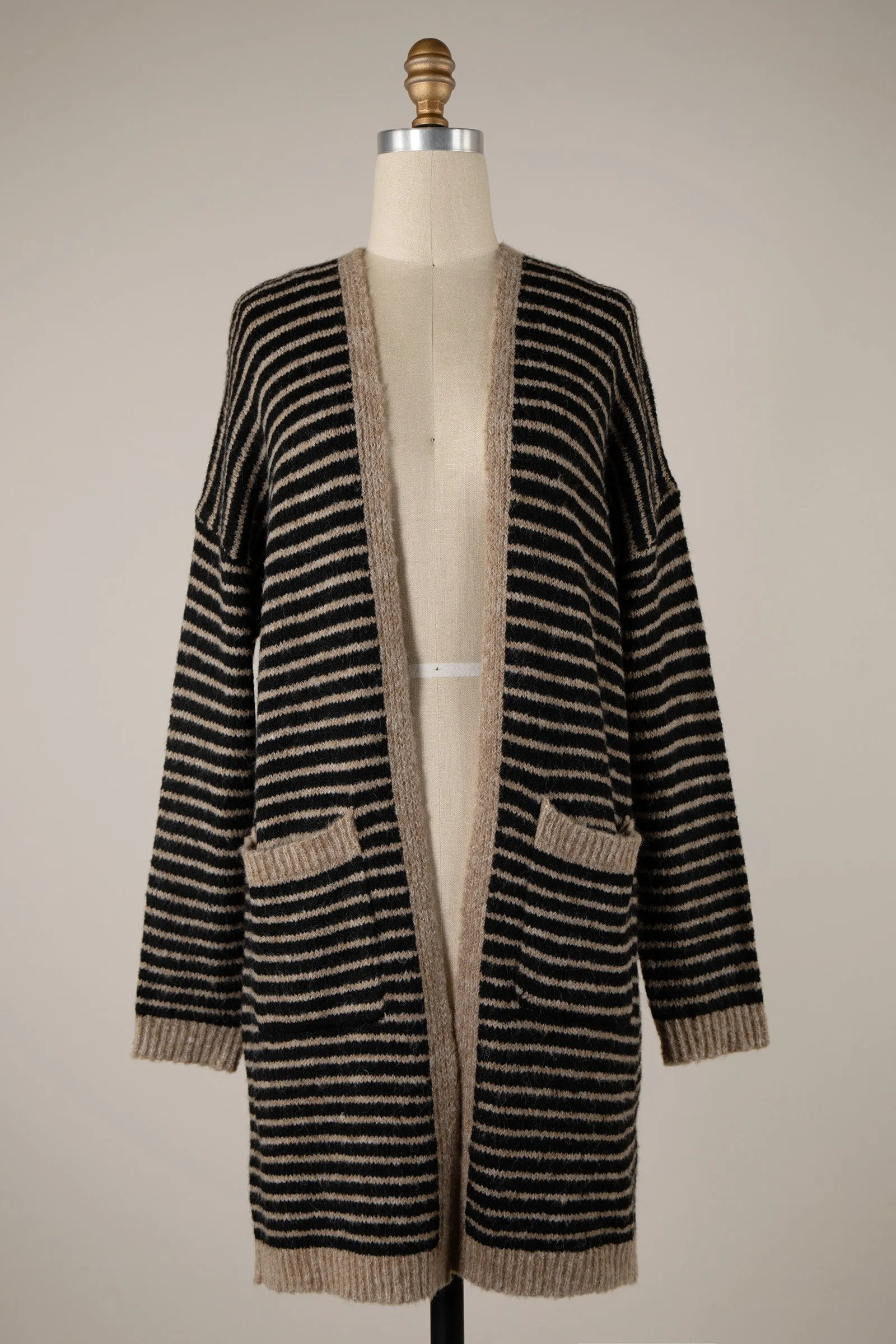 Long Sleeve Striped Cardigan