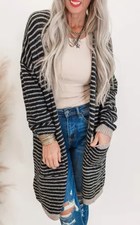 Long Sleeve Striped Cardigan