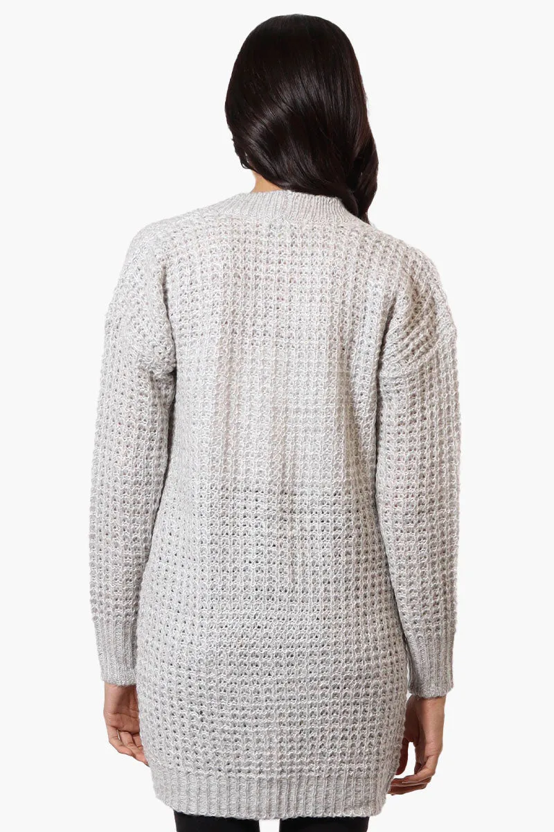 Majora Knit Long Sleeve Wrap Cardigan - Stone