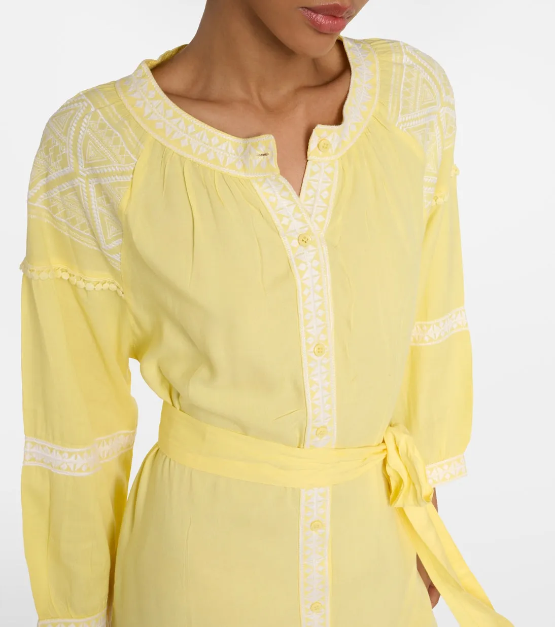 Melissa Odabash embroidered ally midi dress, yellow