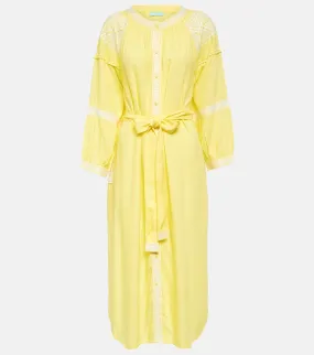 Melissa Odabash embroidered ally midi dress, yellow