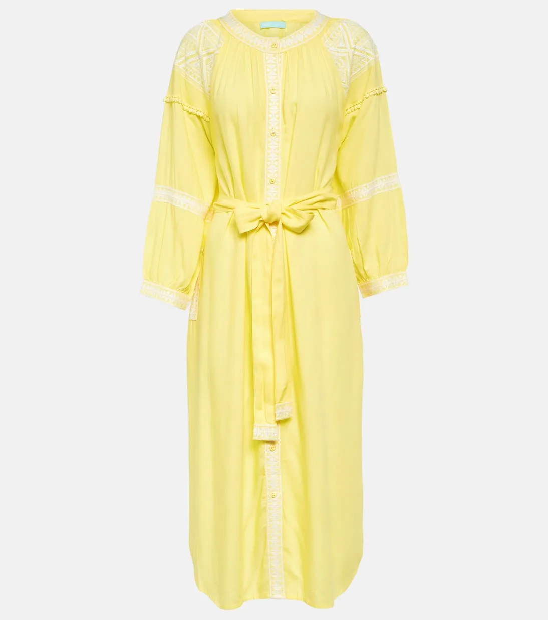 Melissa Odabash embroidered ally midi dress, yellow