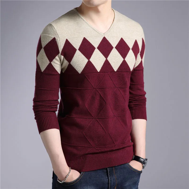 Men's Autumn/Winter Cashmere V-Neck Sweater