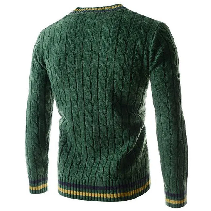 Men's Fashion V-Neck Thick Slim Pullover