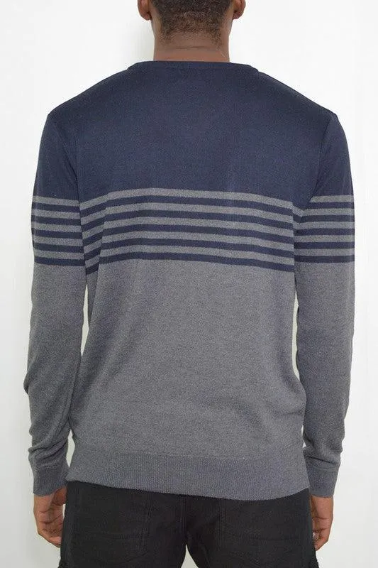 Mens Knit V-neck Pullover Sweaters