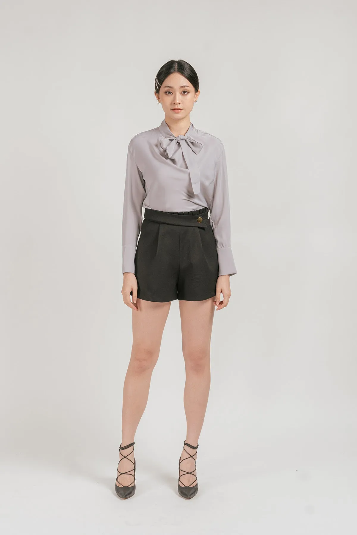 Minorri Pleated High Waisted Shorts