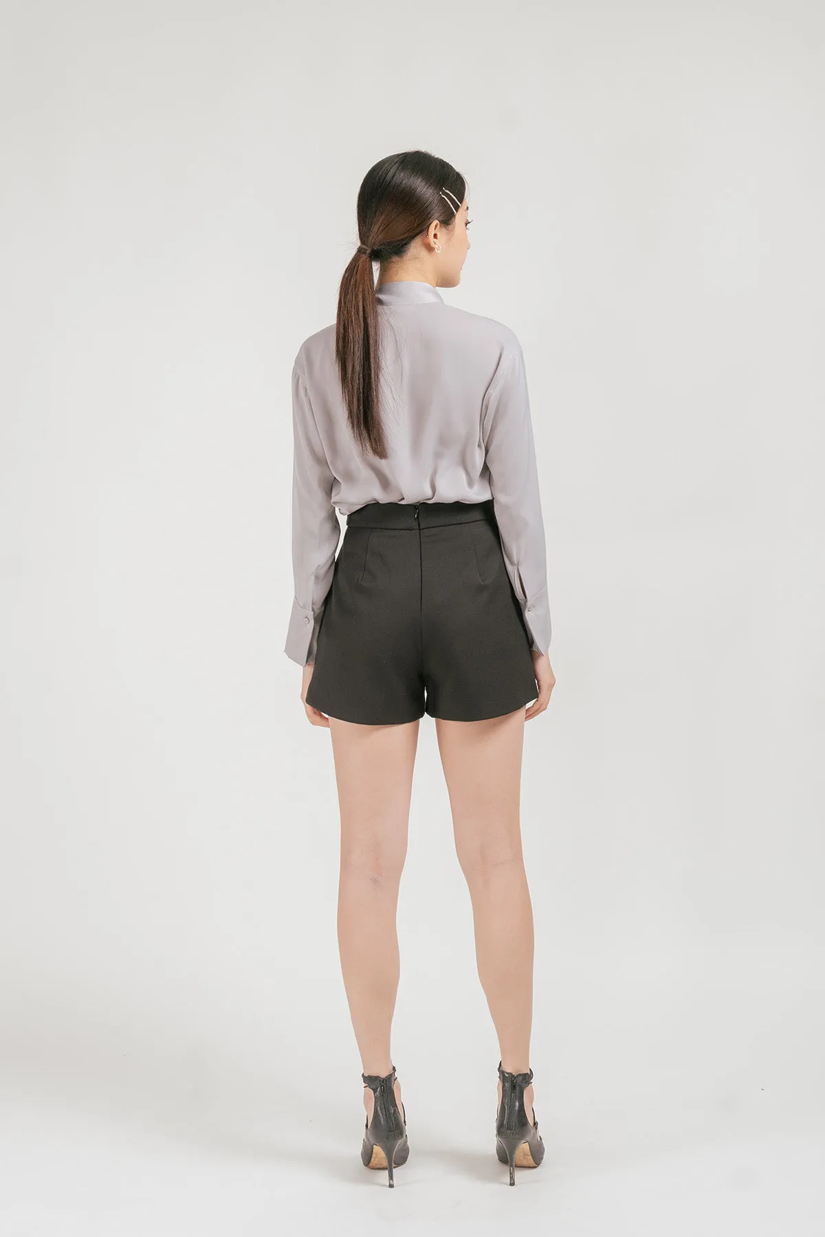 Minorri Pleated High Waisted Shorts