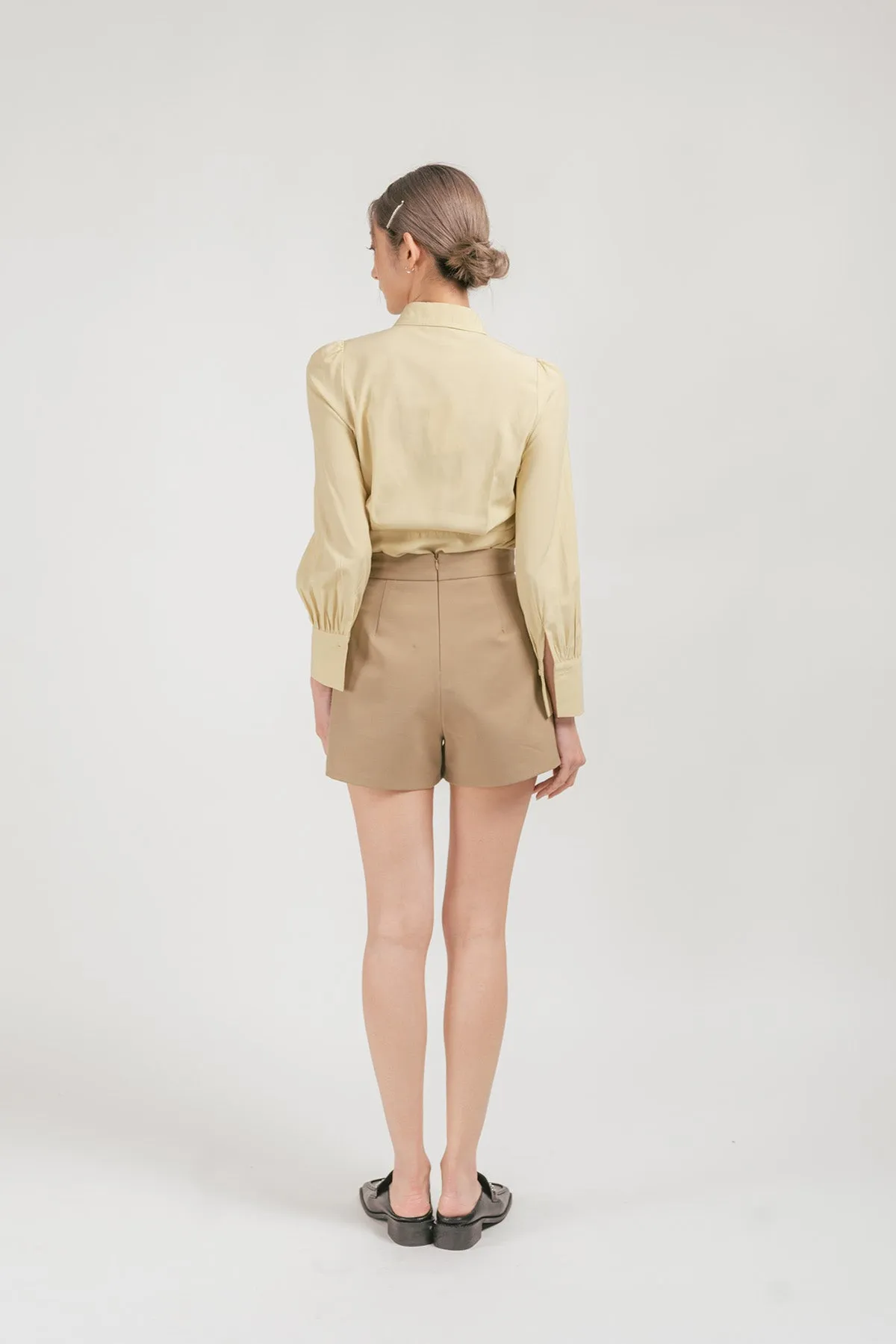 Minorri Pleated High Waisted Shorts