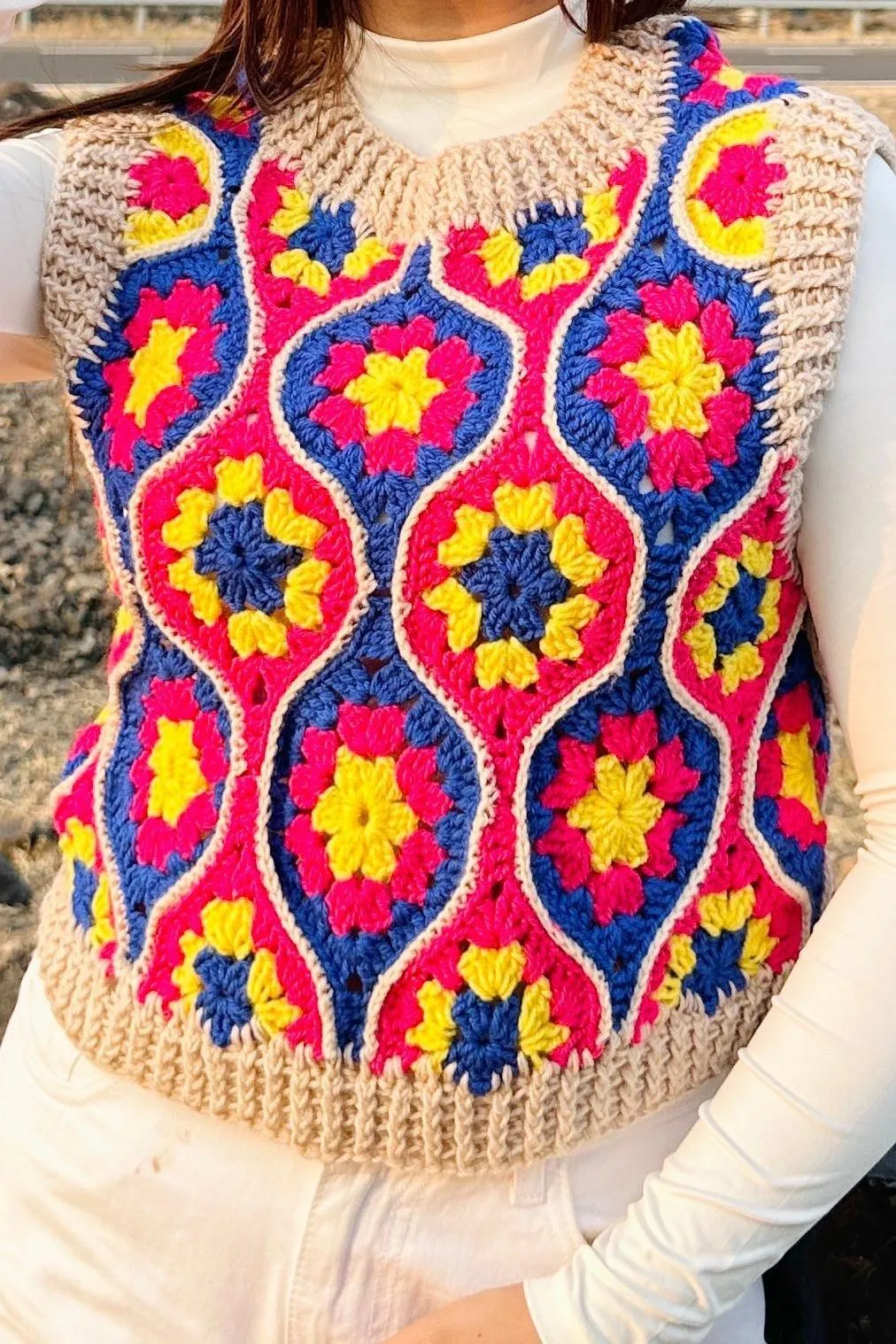 Multicoloured Crochet Waist