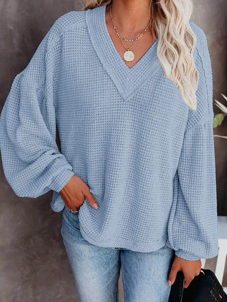 New Stylish V-Neck Knit Top