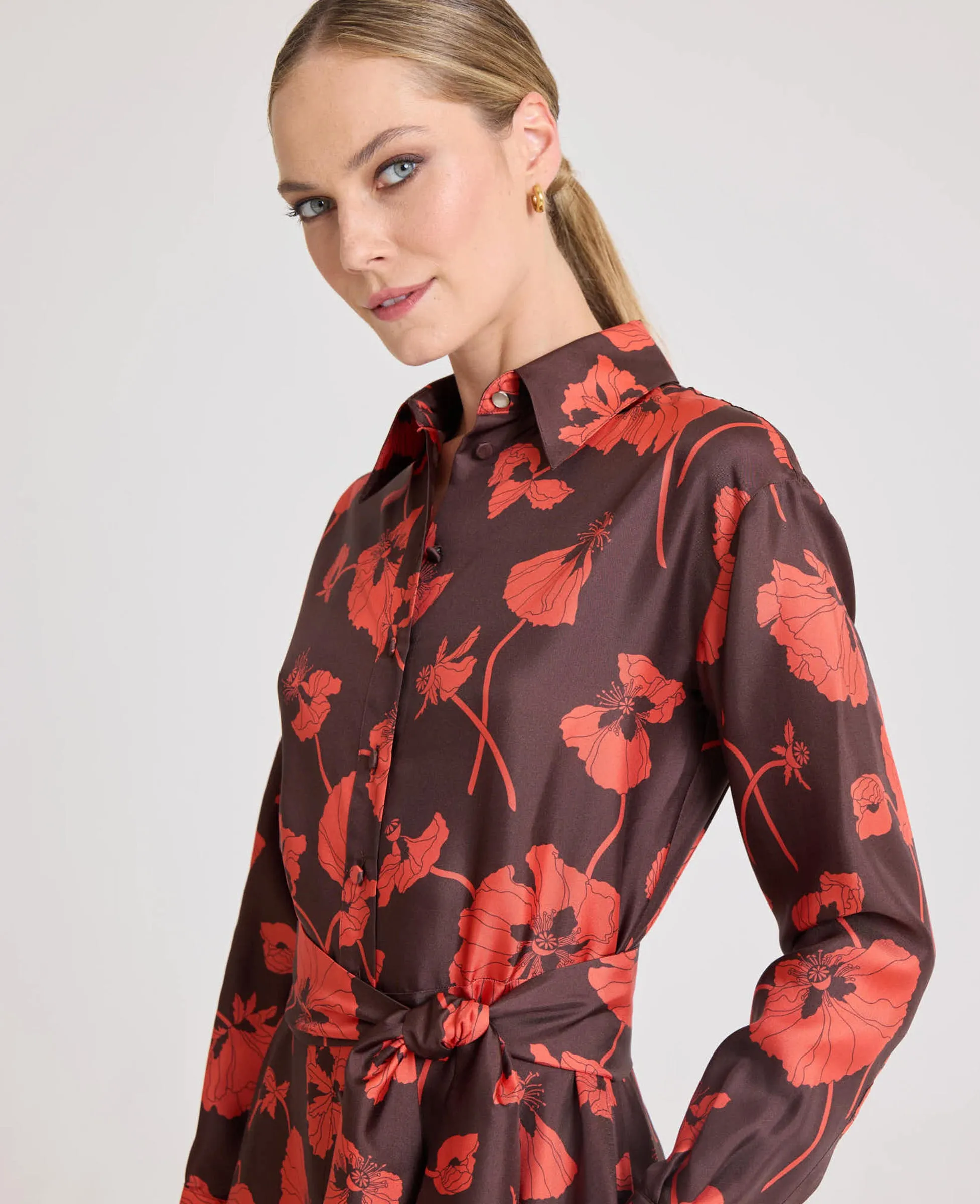 Poppy Liberty Print Silk Shirt Dress