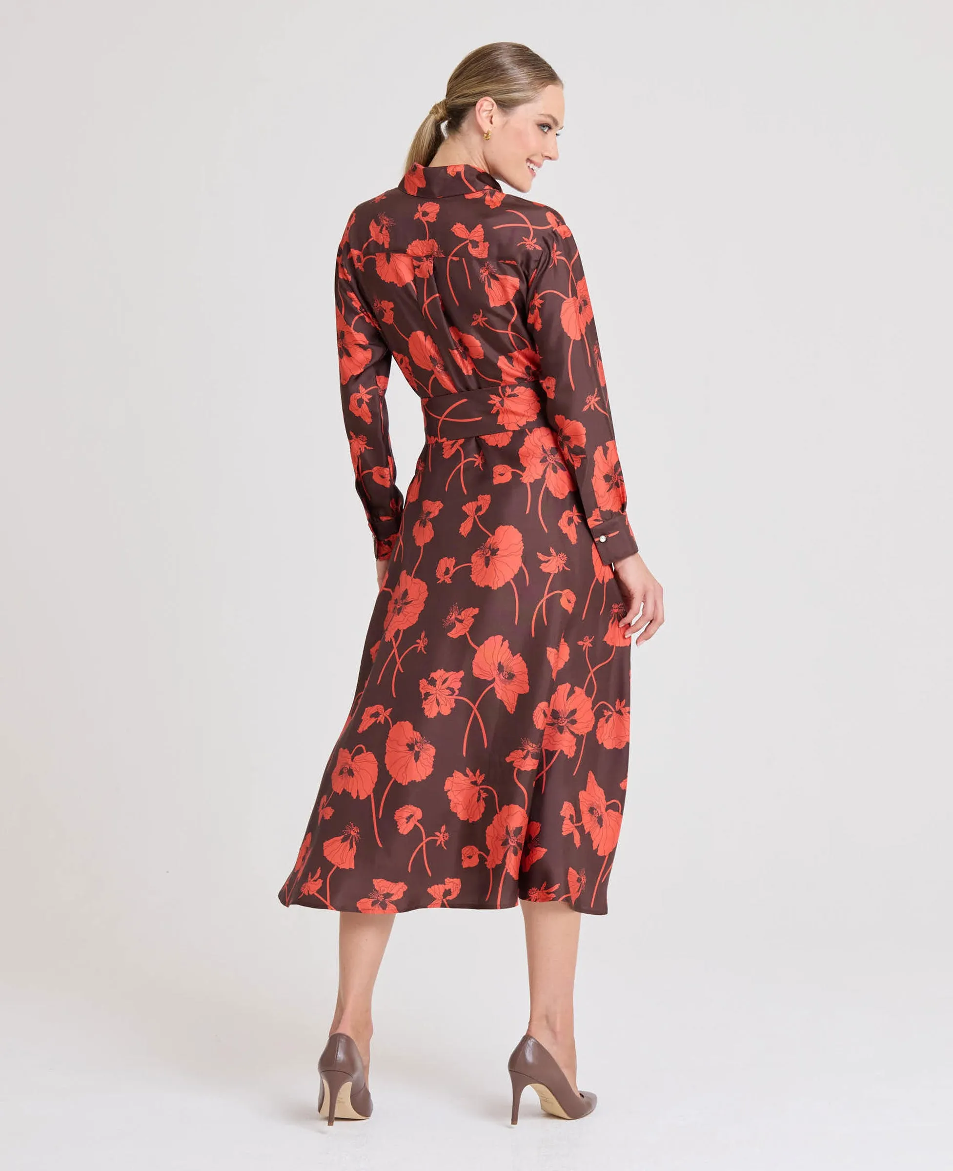 Poppy Liberty Print Silk Shirt Dress