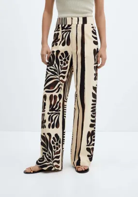 Printed cotton trousers