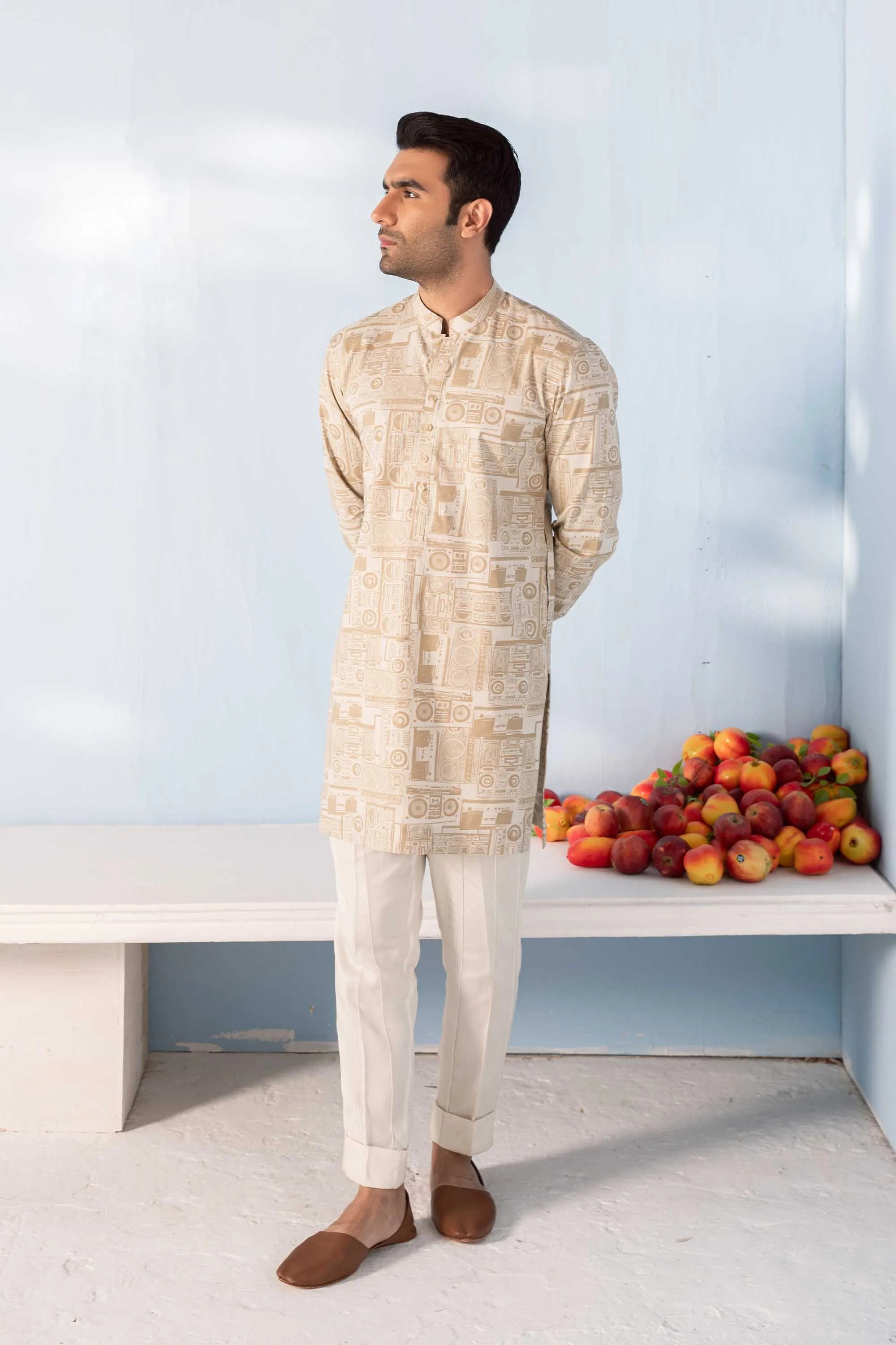 Retro Printed Kurta Trouser