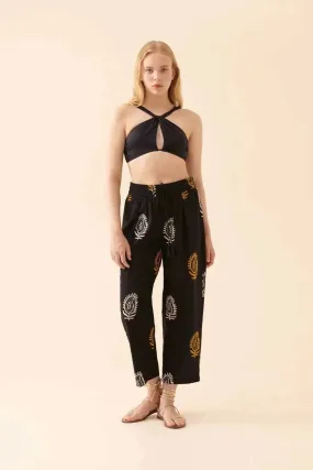 Roman Printed Drawstring Detail Trousers Multi Color