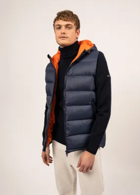 St Otis sleeveless down jacket - hooded (NAVY/ORANGE FLUO)