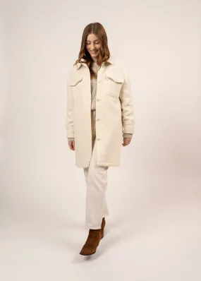 Ste Loelia long coat - in Sherpa (BLANC D'HIVER)