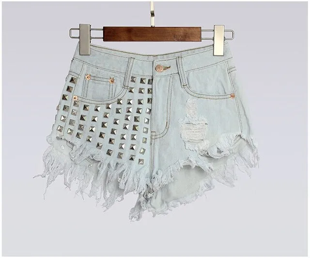 Studded Jean Shorts