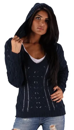 Sweet Romeo V-Neck Sweater in Navy